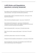 LAFD Rules and Regulations questions correctly answered