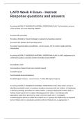 LAFD Week 6 Exam - Hazmat Response questions and answers