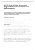 LAFD Week 11 Exam - Department Organization questions and answers rated A&plus; passed