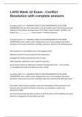 LAFD Week 12 Exam - Conflict Resolution with complete answers