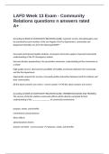 LAFD Week 13 Exam - Community Relations questions n answers rated A&plus;