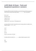 LAFD Week 15 Exam - Tools and Equipment questions n answers