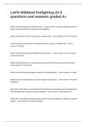 LAFD Wildland firefighting 22-3 questions and answers graded A&plus;