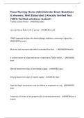Texas Nursing Home Administrator Exam Questions & Answers&comma; Well Elaborated &vert; Already Verified Test &vert;100&percnt; Verified solutions &vert; Latest&excl;&excl;