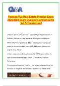 Pearson VUE Real Estate Exam Practice Test 2025&sol;2026 &ndash; 60 Questions with Answers &vert; Property Law&comma; Finance&comma; Valuation&comma; Fair Housing&comma; Contracts