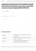 NAEMSE FOUNDATIONS OF LEARNING &lpar;NCEE EXAM&rpar; EXAM Questions and Answers &lpar;Verified Answers&rpar; &lpar;Latest Update 2025&rpar; UPDATE&excl;&excl;
