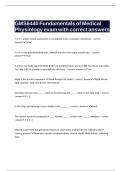 GMS6440 Fundamentals of Medical Physiology exam with correct answers&period;