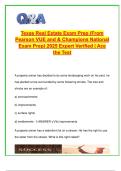 Texas Real Estate Exam Prep 2025&sol;2026 &ndash; 180&plus; Questions with Verified Answers &vert; Contracts&comma; Finance&comma; Property Ownership&comma; Licensing&comma; Agency Law