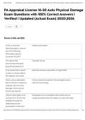 PA Appraisal License 16-20 Auto Physical Damage Exam Questions with 100&percnt; Correct Answers &vert; Verified &vert; Updated &lpar;Actual Exam&rpar; 20252026