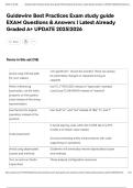 Guidewire Best Practices Exam study guide EXAM Questions & Answers &vert; Latest Already Graded A&plus; UPDATE 2025&vert;2026