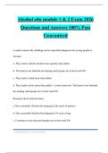 Alcohol edu module 1 & 2 Exam 2026 Questions and Answers 100&percnt; Pass Guaranteed