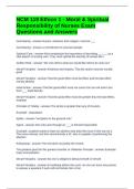 NCM 119 Ethico 1 - Moral & Spiritual Responsibility of Nurses Exam Questions and Answers