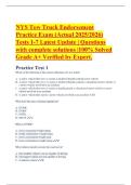 NYS Tow Truck Endorsement Practice Exam (Actual 2025/2026) Tests 1-7 Latest Update | Questions with complete solutions |100% Solved Grade A+ Verified by Expert.