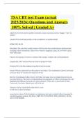 TSA CBT test Exam &lpar;actual 2025&sol;2026&rpar; Questions and Answers 100&percnt; Solved &vert; Graded A&plus;