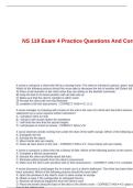 NS 119 Exam 4 Practice Questions And Correct Answers
