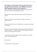 CA Property and Casualty Insurance Practice Exam &vert; Complete Exam Questions and CORRECT Answers&vert; &lpar;2025 update&rpar; Assured success&vert; grade A&plus;