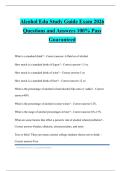 Alcohol Edu Study Guide Exam 2026 Questions and Answers 100&percnt; Pass Guaranteed