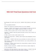 NSG 3127 Final Exam Questions And Correct Answers