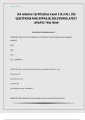 ISA Arborist Certification Exam 1 & 2 ALL 250 QUESTIONS AND DETAILED SOLUTIONS LATEST UPDATE THIS YEAR