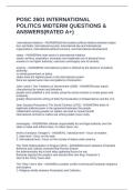POSC 2601 INTERNATIONAL POLITICS MIDTERM QUESTIONS & ANSWERS&lpar;RATED A&plus;&rpar;