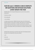 NUR 425 exam 1 VERSION A AND B COMPLETE 500 QUESTIONS AND DETAILED SOLUTIONS LATEST UPDATE THIS YEAR