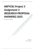 HRPYC81 Project 3 Assignment 3 &lpar;RESEARCH PROPOSAL ANSWERS&rpar; 2025
