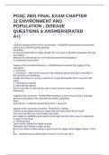 POSC 2601 FINAL EXAM CHAPTER 11 ENVIRONMENT AND POPULATION &semi; DISEASE QUESTIONS & ANSWERS&lpar;RATED A&plus;&rpar;