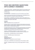 POSC 2601 MIDTERM 1QUESTIONS WITH CORRECT ANSWERS&excl;&excl;