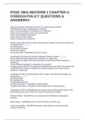 POSC 2601 MIDTERM 1 CHAPTER 4&colon; FOREIGN POLICY QUESTIONS & ANSWERS&excl;&excl;