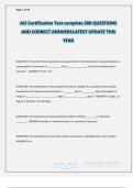 ACI Certification Test complete 500 QUESTIONS AND CORRECT ANSWERS LATEST UPDATE THIS YEAR