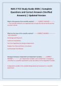 NAS 2 TCC Study Guide 2026 &vert; Complete Questions and Correct Answers &lpar;Verified Answers&rpar; &vert; Updated Version