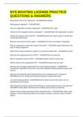 NYS BOATING LICENSE PRACTICE QUESTIONS & ANSWERS