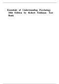 ESSENTIALS OF UNDERSTANDING PSYCHOLOGY 10TH EDITION BY ROBERT FELDMAN TEST BANK&lbrack; FULLY UPDATED 2025&excl;&excl;&excl;&rsqb;