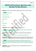 ANTH 340 Final Exam Questions with  Detailed Verified Answers