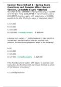 Cannon Trust School 1 &ndash; Spring Exam Questions and Answers &lpar;Most Recent Version&comma; Complete Study