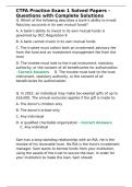 CTFA Practice Exam 1 Solved Papers - Questions with Complete Solutions