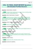 COL 103 FINAL EXAM REVIEW Questions  with Detailed Verified Answers 