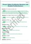 Firearm Safety Certification Questions with  Detailed Verified Answers