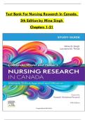 Test Bank For Nursing Research In Canada&comma;  5th Edition by Mina Singh  Chapters 1-21
