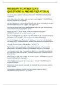 MISSOURI BOATING EXAM QUESTIONS & ANSWERS&lpar;RATED A&rpar;