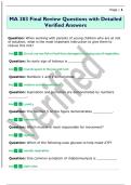 MA 303 Final Review Questions with Detailed  Verified Answers