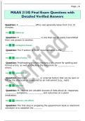 MAAS 213G Final Exam Questions with  Detailed Verified Answers