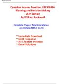 Solution Manual For Canadian Income Taxation  by William Buckwold&vert;&vert;ISBN&colon;9781264837922