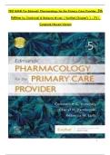 TEST BANK For Edmunds' Pharmacology for the Primary Care Provider&comma; 5th  Edition by Zambroski & Rebecca M Lutz &vert; Verified Chapter's 1 - 73 &vert;  Complete Newest Version