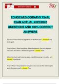 ECHOCARDIOGRAPHY FINAL EXAM ACTUAL 2025&sol;2026 QUESTIONS AND 100&percnt; CORRECT ANSWERS