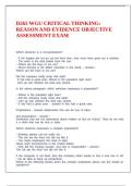 D265 WGU CRITICAL THINKING&colon; REASON AND EVIDENCE OBJECTIVE ASSESSMENT EXAM