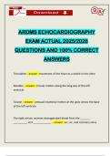 ARDMS ECHOCARDIOGRAPHY EXAM ACTUAL 2025&sol;2026 QUESTIONS AND 100&percnt; CORRECT ANSWERS
