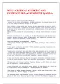 WGU - CRITICAL THINKING AND EVIDENCE PRE-ASSESSMENT Q AND A