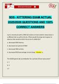 SDS - KITTERING EXAM ACTUAL 2025&sol;2026 QUESTIONS AND 100&percnt; CORRECT ANSWERS