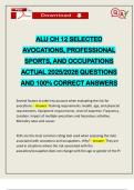 ALU CH 12 SELECTED AVOCATIONS&comma; PROFESSIONAL SPORTS&comma; AND OCCUPATIONS ACTUAL 2025&sol;2026 QUESTIONS AND 100&percnt; CORRECT ANSWERS